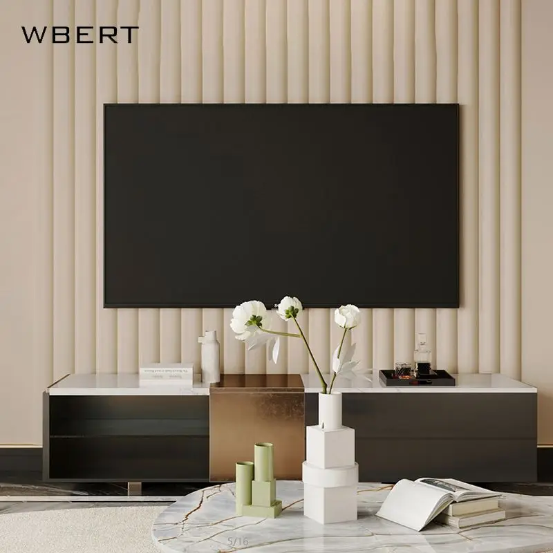 WBERT Italian Luxury Solid Wood TV Cabinet for Hotel Guest Room Modern Simple Entrance  Living Room Apartment Decoration Cabinet