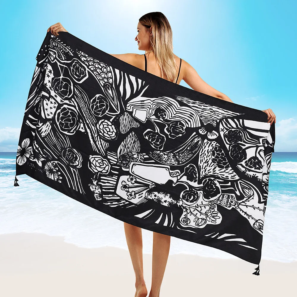 Spring Autumn Printed Scarf Twill Travel Sunscreen Gauze Fringed Dubai Prayer Polyester Cotton Shawl Christian