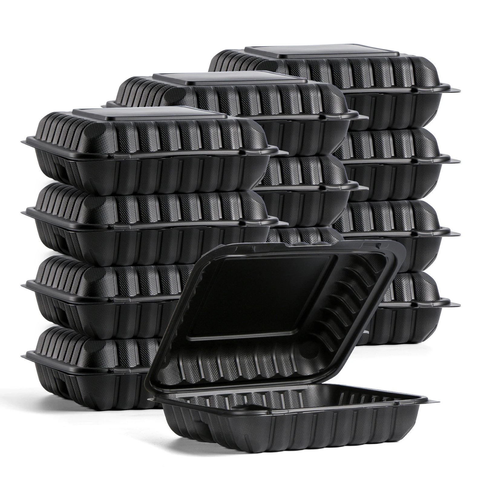 Customized Logo Vented Takeout Food Boxes MFPP Mineral Filled Plastic Clamshell Togo Container With Lid