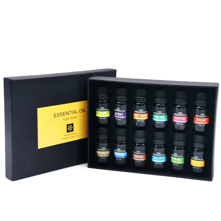Your Custom Logo Essential Oil Set Oem 12 Pack 100% Pure Natural Diffuser Aromatherapy Essential Oil Gift Set