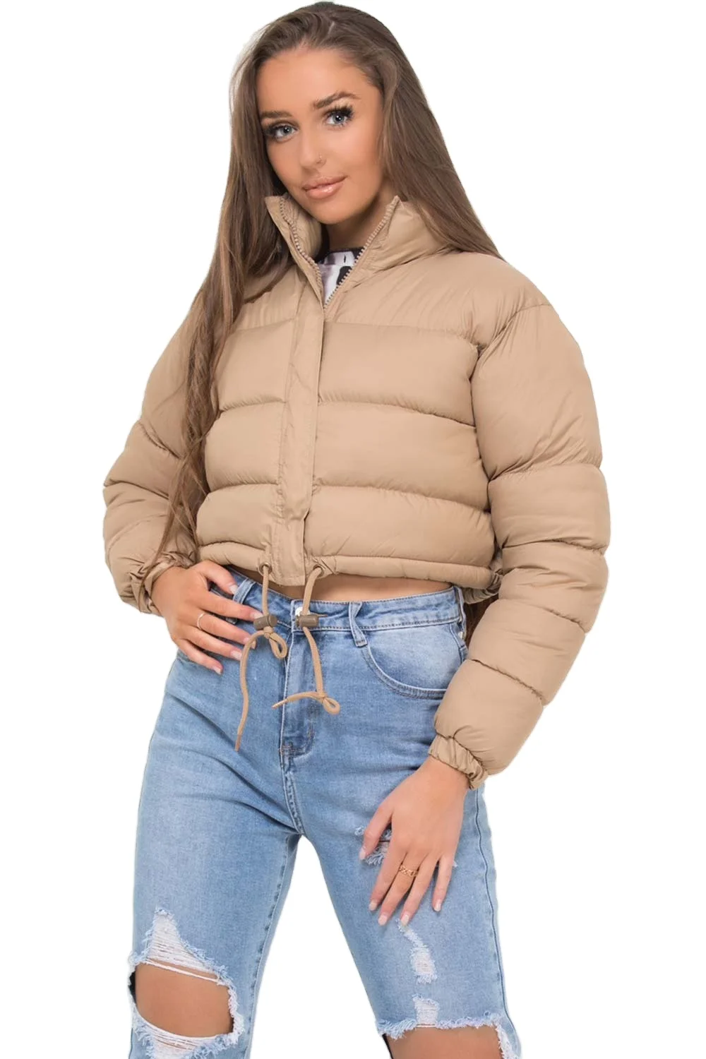 Amazon  Suppliers padded down cropped bubble puffer jacket women