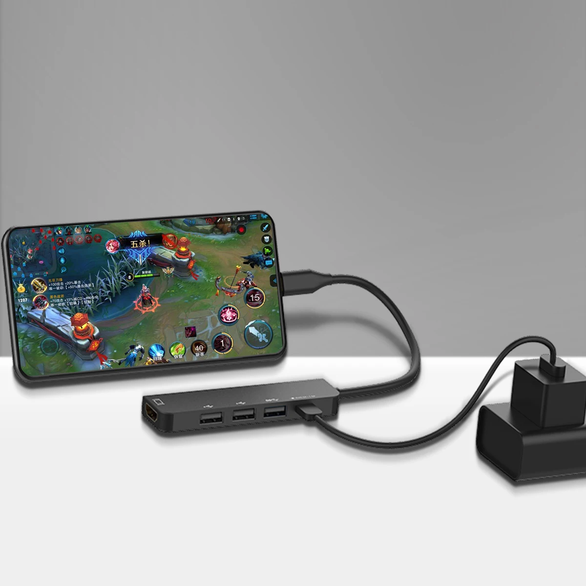  5 в 1 Тип C концентратор USB до 4K HD-MI 3 * Type A 5V зарядки многопортовый Адаптер Hub для ПК ноутбука Mac