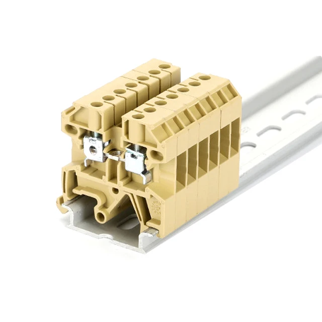  SAK 2.5mm Series Beige Screw Connection Terminal Blocks Rail Flame Retardant Pure