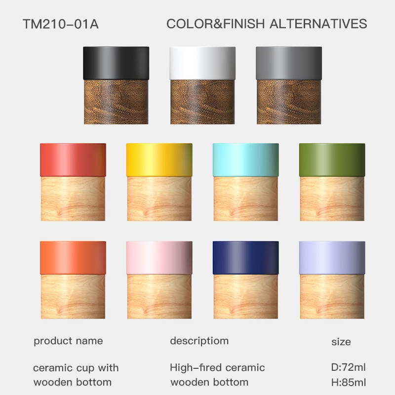 DHPO Custom logo water cup ceramic coffee mug with bamboo bottom Strong magnetic design wooden porcelain mug