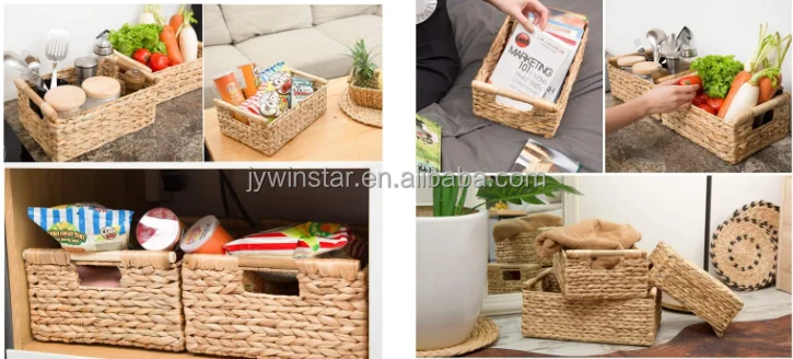 Organizing Straw Rope Woven Storage Baskets Set Of 3,Basket Water Hyacinth Storage Baskets Square Water Hyacinth Basket Box Water Hyacinth Tray Basket Panier,Woven Storage Baskets Water Hyacinth Nesting Basket Water Hyacinth Basket Natural Water Hyacinth Storage BasketWoven Rectangular Basket Rope Woven Storage Baskets Set Of 3 Seagrass Basket Rectangle Product  100%water hyacinth basket 