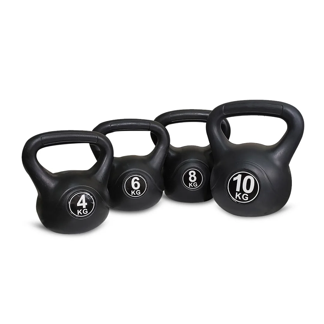 Custom Logo Sand Filled Plastic Cover Cement Kettlebell 10kg Fitness Equipment Dumbbells Home Use Includes 2kg 4kg 12kg 50kg