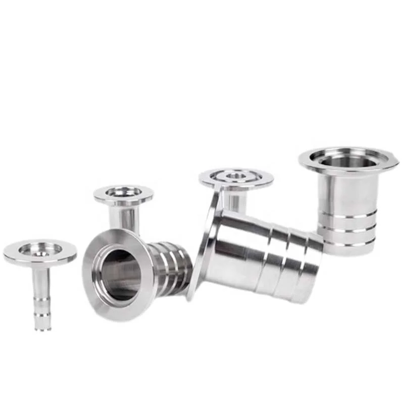 KF16~50 Flange Adapter For Vacuum Hose Barb Fittings  Flange Adapter Connector SS304 Vacuum Fitting KF Vacuum Ferrule Nipple