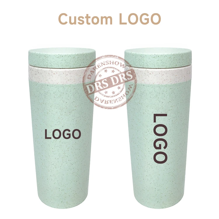 Custom Eco Friendly 300ml Biodegradable Plastic Wheat Straw Fiber Water Bottle