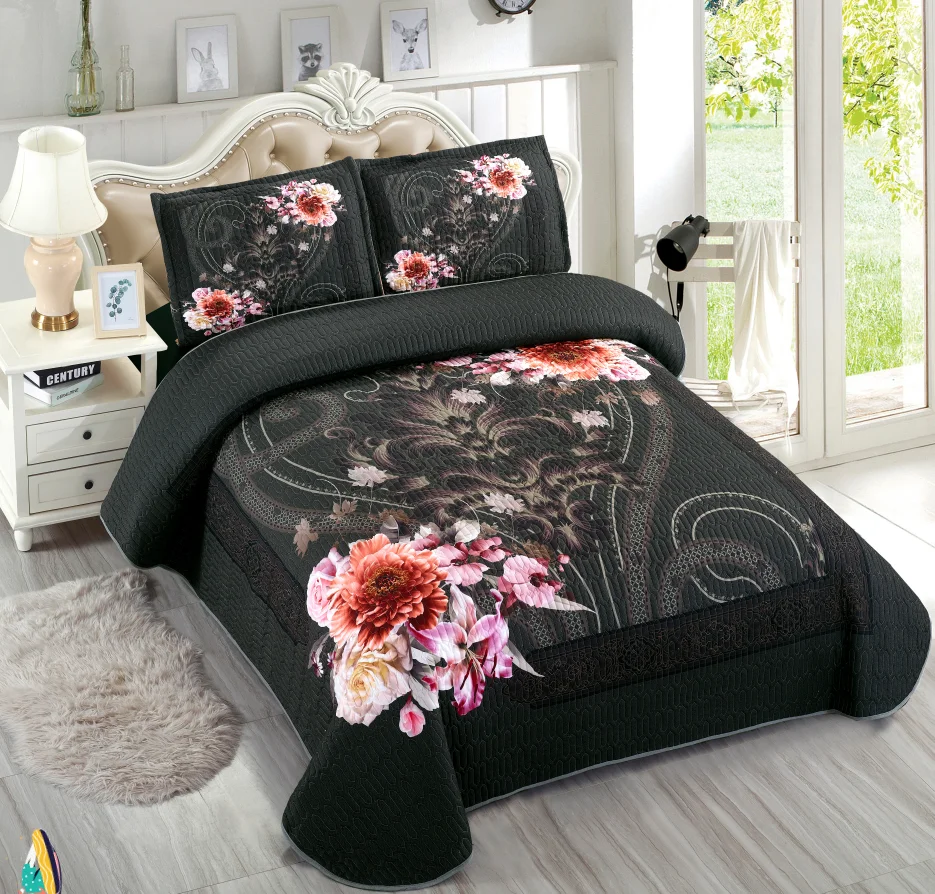 3D digital print  bedspread bedding set designer quilt bedding set