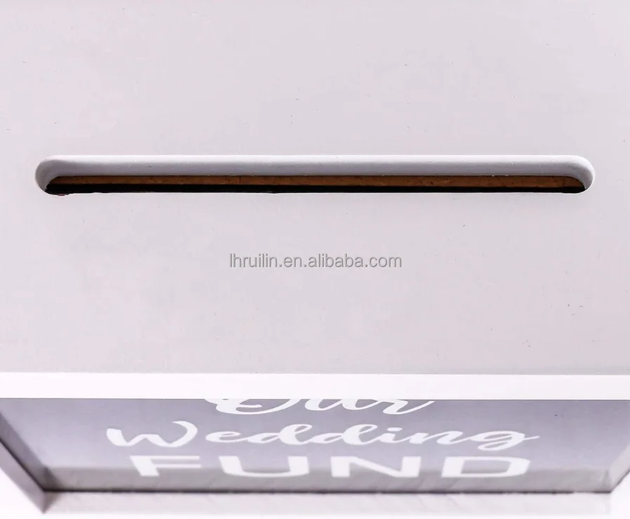 6*6inch  Wooden Transparent Money Can Coin Saving Box Piggy Bank Storage Wooden Money Coin Box