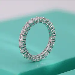 cluster gra certified 5mm 925 silver iced out hip hop tennis ring moissanite cuban link ring