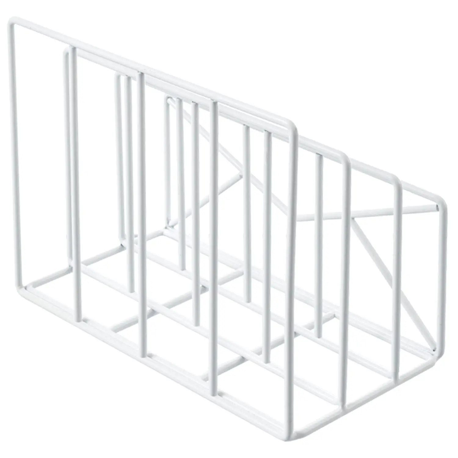 3 Slot Modern White Metal Wire Freestanding Desk Mail Sorter with Envelope Design Storage Organizer