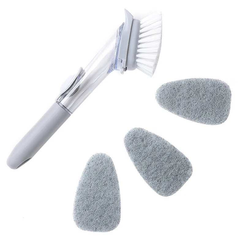 
Automatically add liquid pot washing brush to brush pot and bowl kitchen household long-handled cleaning with dishwashing 