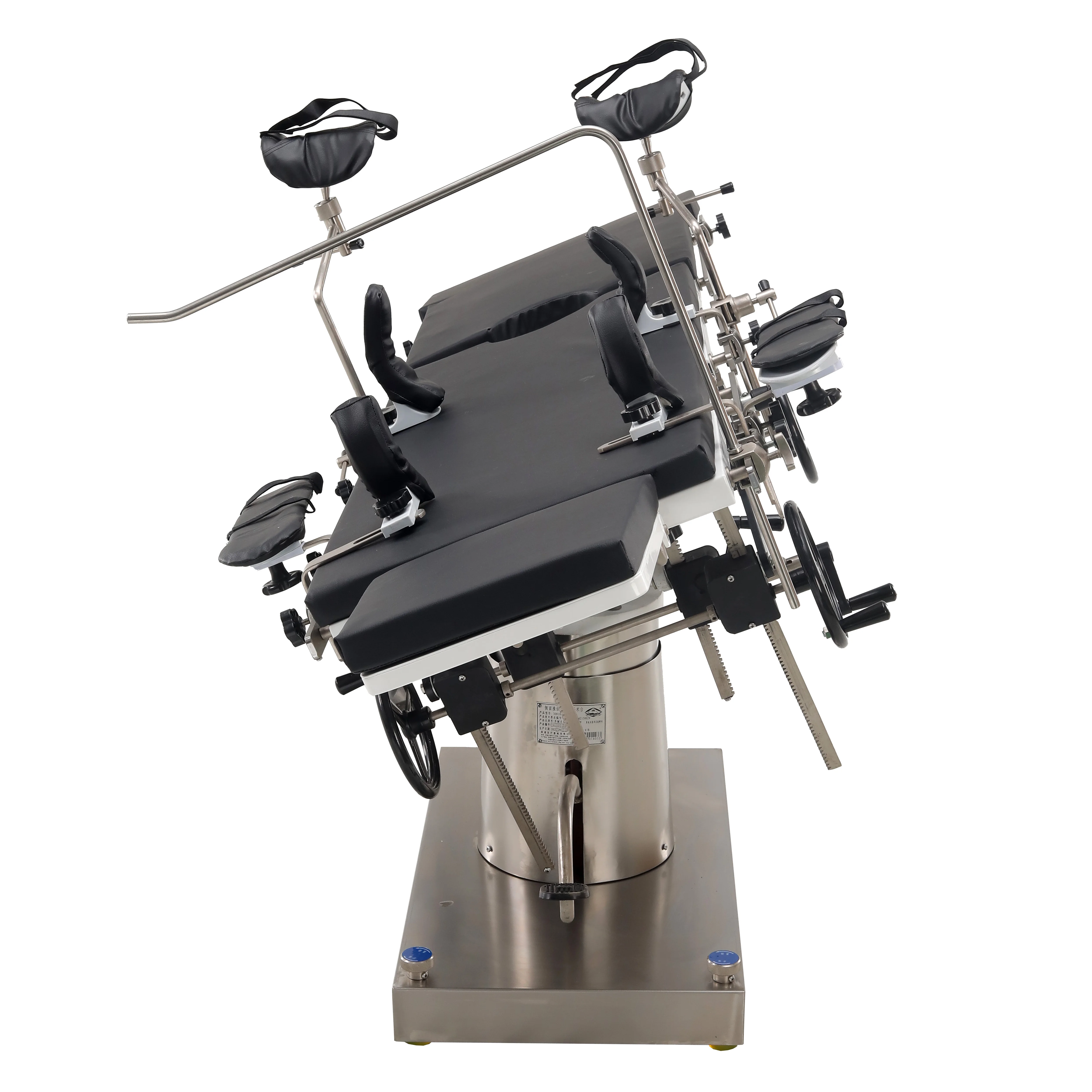Side control hydraulic operating table oil pump stainless steel operation bed manually swivel gynecological examination chair