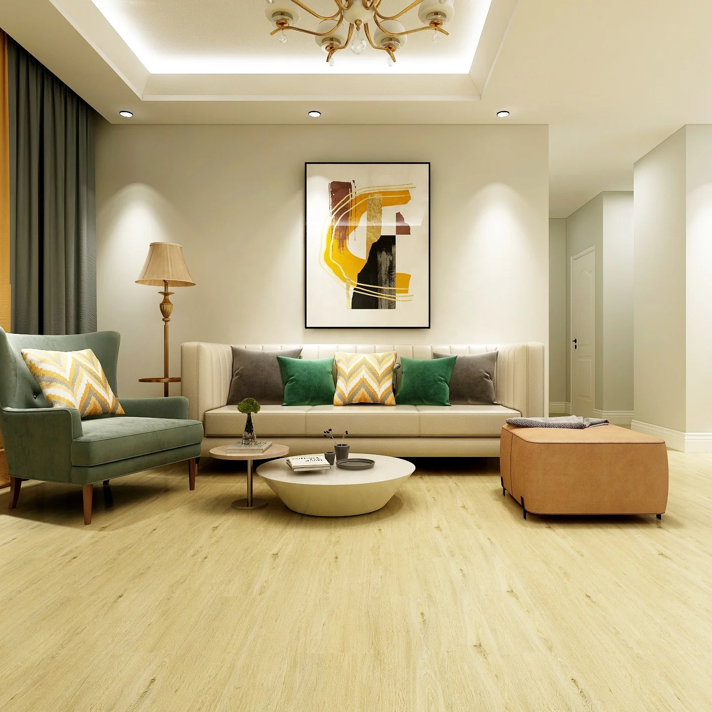 SPC Click Tiles Waterproof Laminate Floor ISO 4mm 5mm UV Coating Vinyl SPC Flooring For Living Room