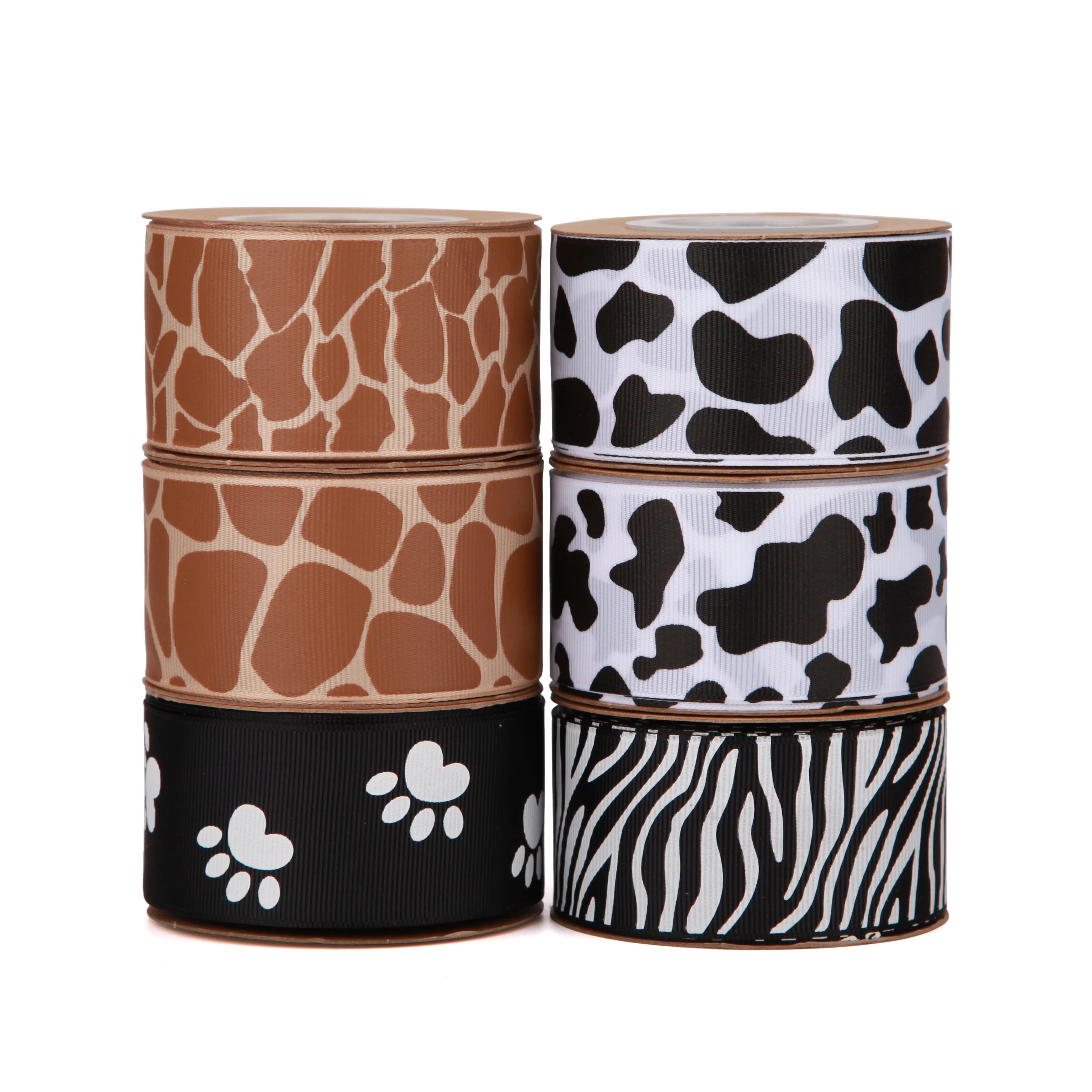 Factory Direct Sale Pet Printed Webbing Strap Animal Printed Grosgrain Ribbon With Zebra Print