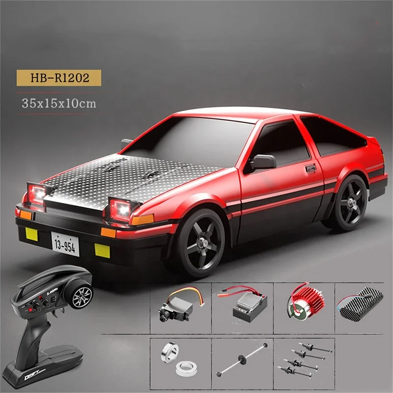 HB Toys R1201 R1202 1/12 Hachiroku AE86 4WD RC Drift Car RTR with Gyro Full Proportional Led Lights High Speed Racing Model Toy