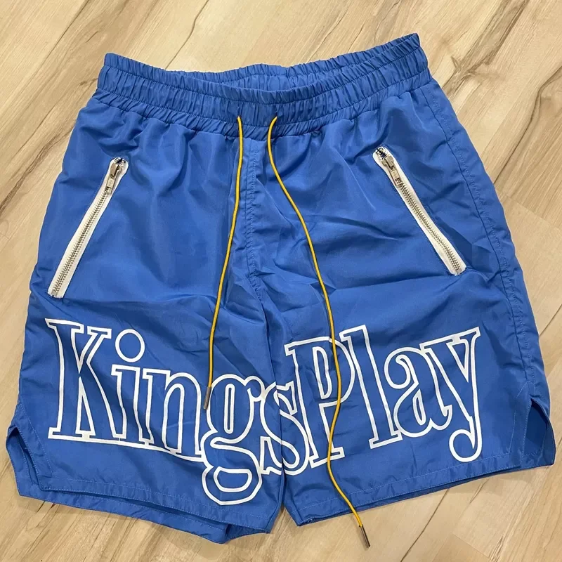 Xuhui Wholesale King Play Same Nylon Custom Logo 100 Polyester Drawstring Shorts Sweatpants Gym Beach Shorts Men