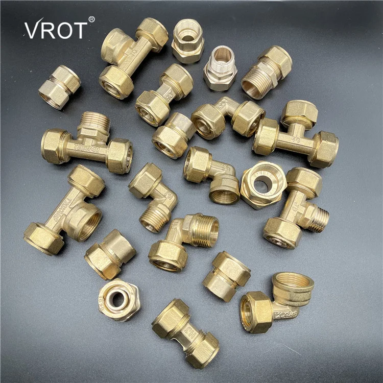 Factory Direct Sale 1/2, 3/4 Bathroom Accessories Four Types Aluminum Plastic Pipe Brass Pipe Connector Fittings