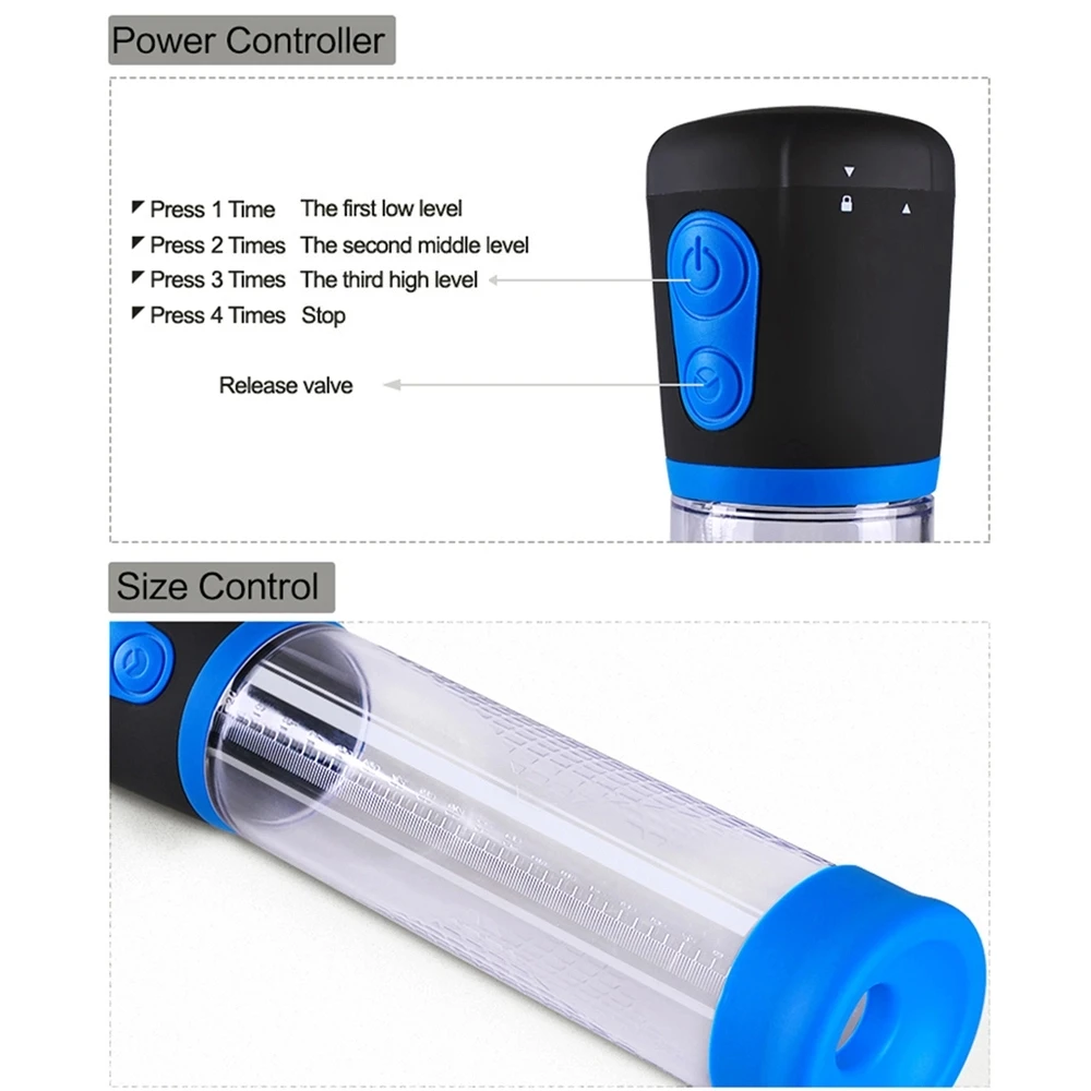 Male Penis Enlargement Vacuum Pump Cock Growth Electric Penis Pump for Men Enlarger Stretcher Male Penis Extender