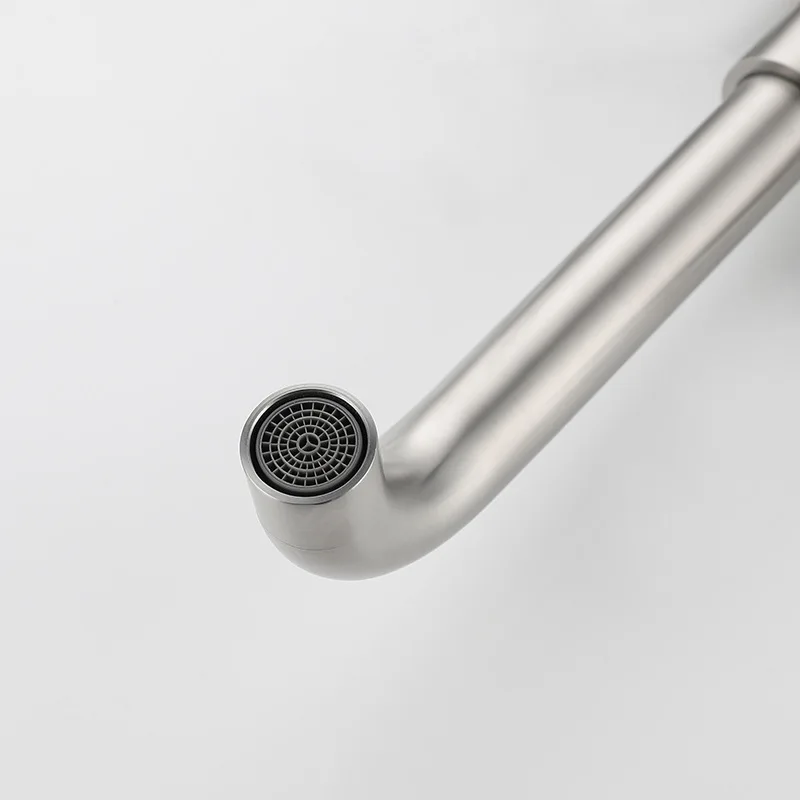 bathroom 304 stainless steel in wall mounted double handle basin faucet tap