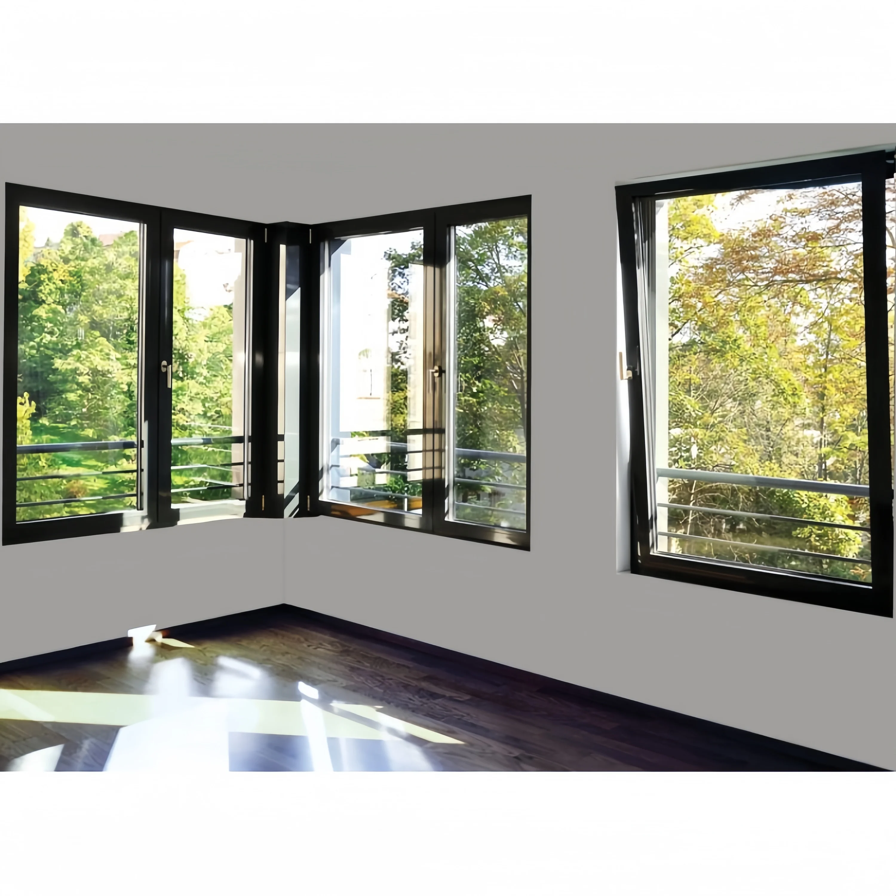 aluminum window Customized Hurricane proof double glass windows energy efficient outward swing tilt and turn casement window