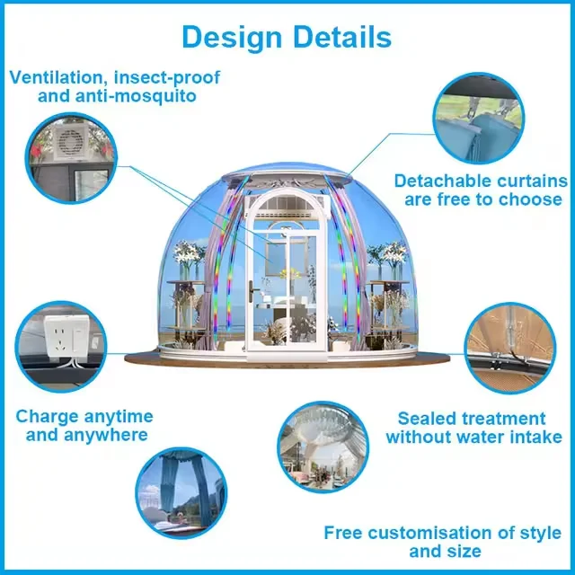 Full House Polycarbonate Bubble Room Pc Tent Transparent Starry Light Bubble House