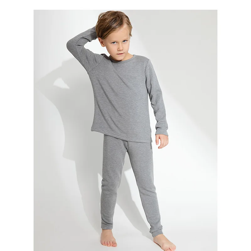 
Low Moq Kids Round Bottoming T Shirt Thermal Underwear Set 