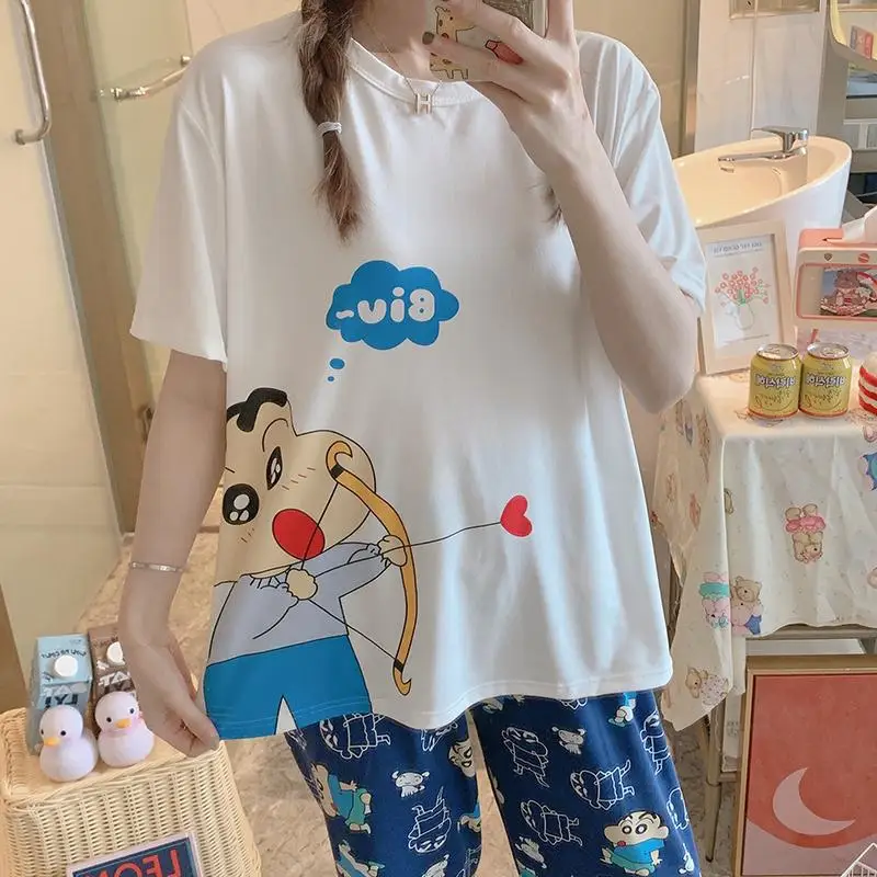  Baju Tidur летние Пижамные комплекты с коротким рукавом героями