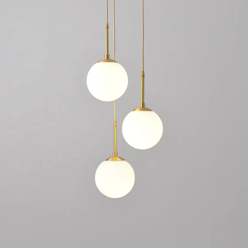 Italian Indoor  lobby  White Glass ceiling pendant light modern for hotel