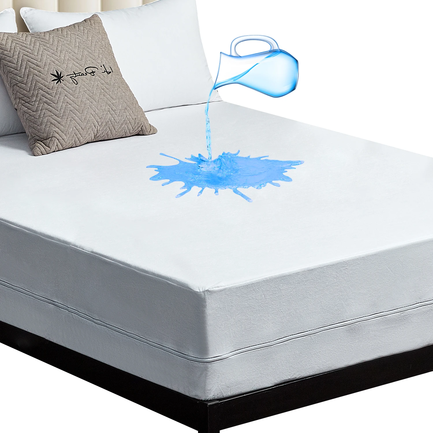 Twin Size Zippered Bed Bug Mattress Protector Water Proof imperméable Anti Fluid Mattress Encasement
