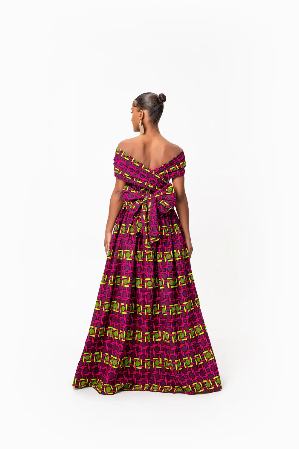 Freedom Shoulder African Print Maxi Dress Geometric Pattern for Women Fashion Summer Beach Party Clothing Multi Transformer Slim