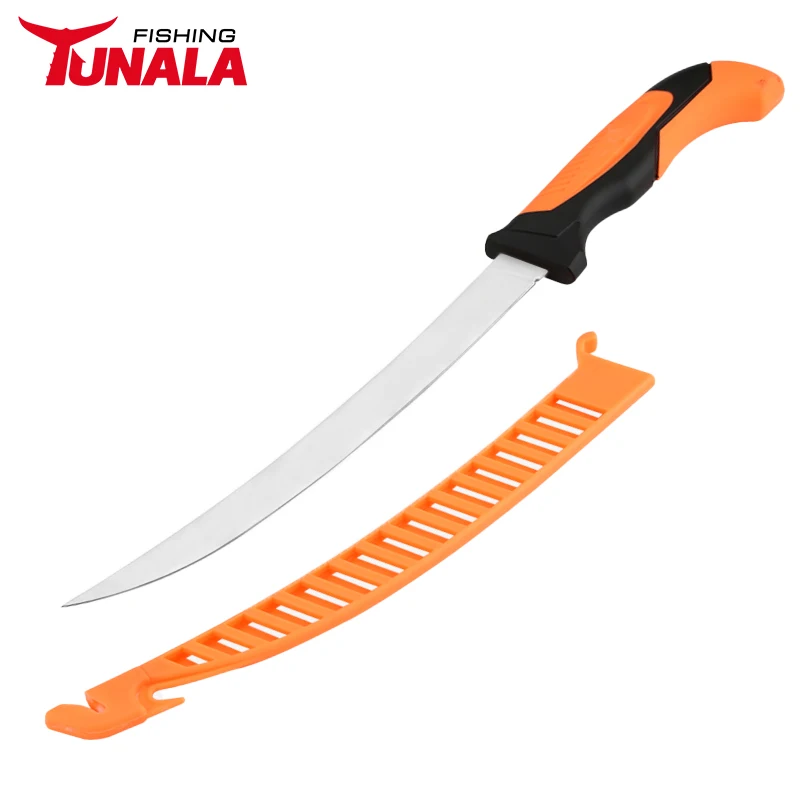 9 inch Fishing Fillet Knife, 3CR13 Stainless-Steel Blades with Rubber Handles, Protective Plastic Sheath