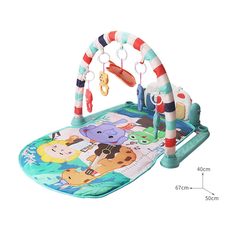 Comfortable Baby Skin-Friendly Colorful Animal Play Mat Baby Activity With Music Piano Game Toy For Newborn Baby