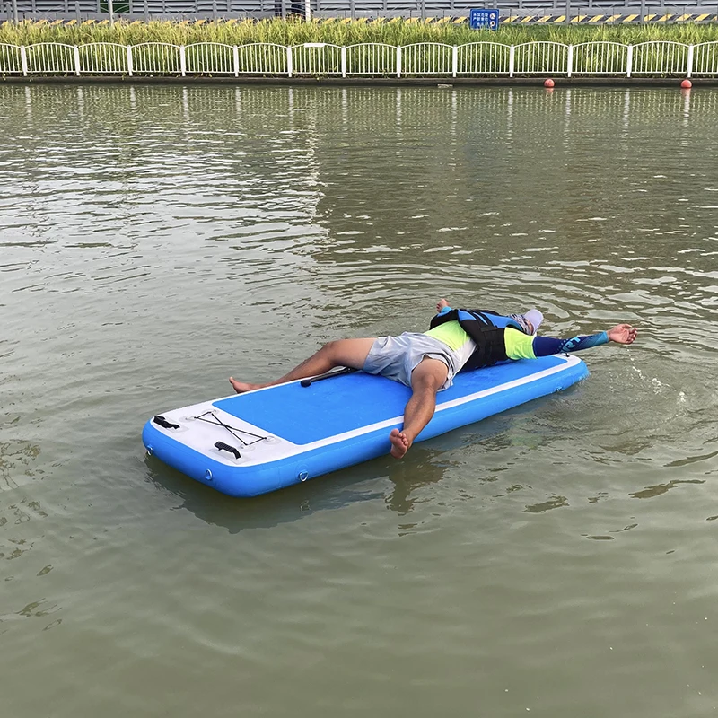 Leisure Land Inflatable Swim Yoga Island Floating Raft Inflatable Jet Ski Dock Floats Platform With Ladder