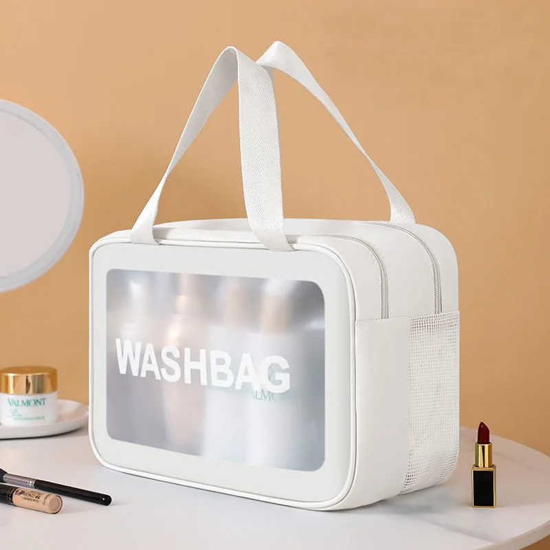 Manufacturer wholesale customized PVC cosmetic bag transparent large capacity portable travel storage bag in stock