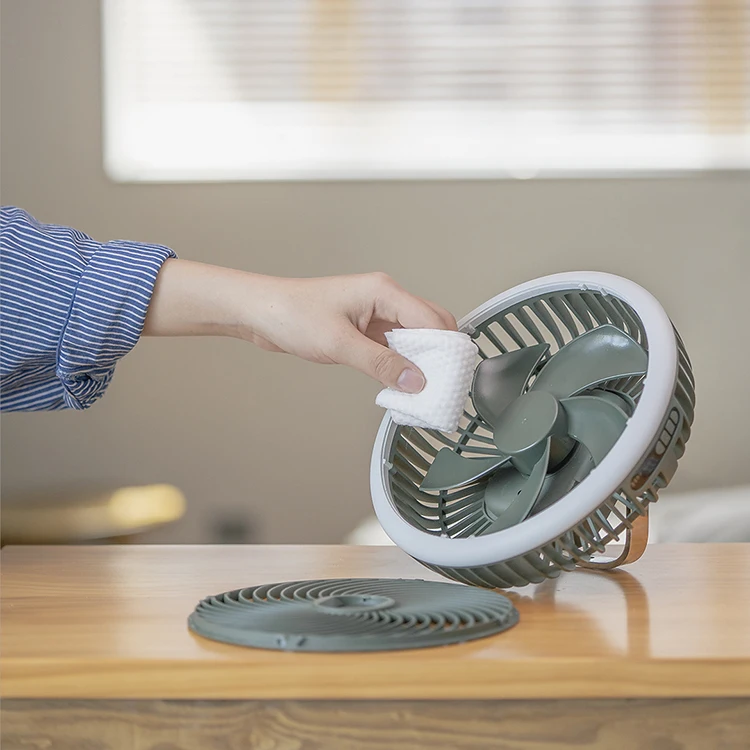 Upgraded large pse battery Table fan camping fan with LED light sea side portable fan