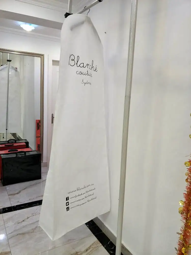 Эко-элегантный дышащий длинный нетканый чехол большого размера для свадебного платья