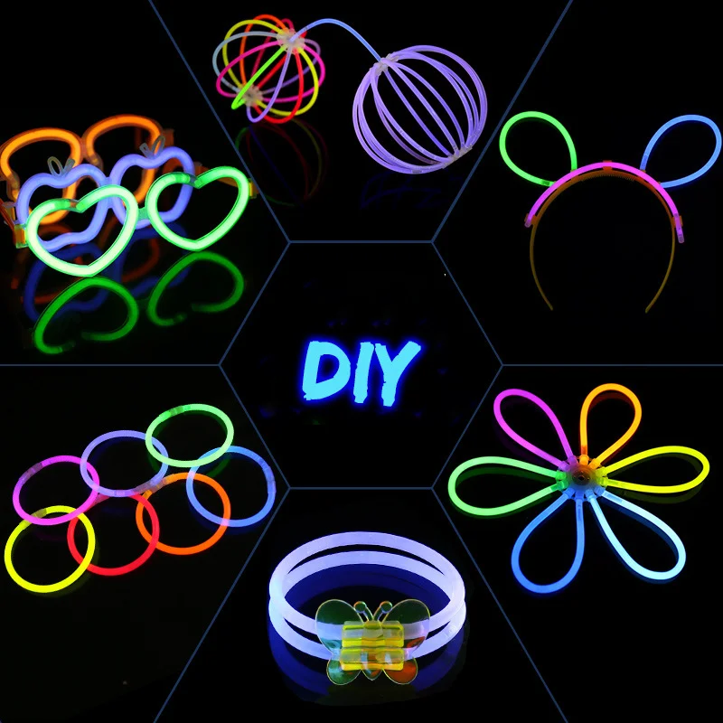 Wholesale Neon Party Glow Necklaces And Bracelets With Connectors Decorations Light In The Dark Sticks