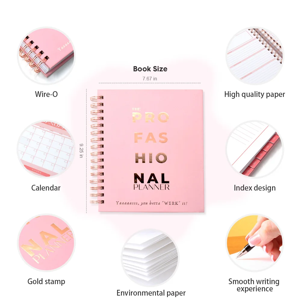 Wholesale daily planner binder customized logo gift spiral notebook factory  luxury a5 hardcover notebooks for students school