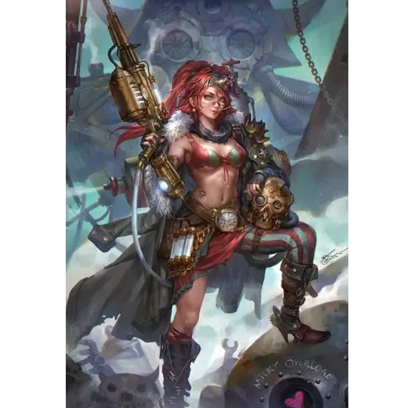 1pc DIY 5D Diamond Embroidery Cross Stitch Picture 40*50cm Female Gunner Pattern Full Diamond Art Craft Wall Decoration