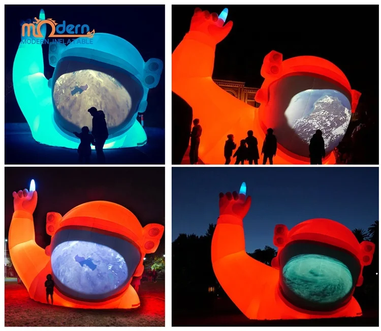 Outdoor giant inflatable astronaut spaceship rocket ship UFO balloon for stage decoration