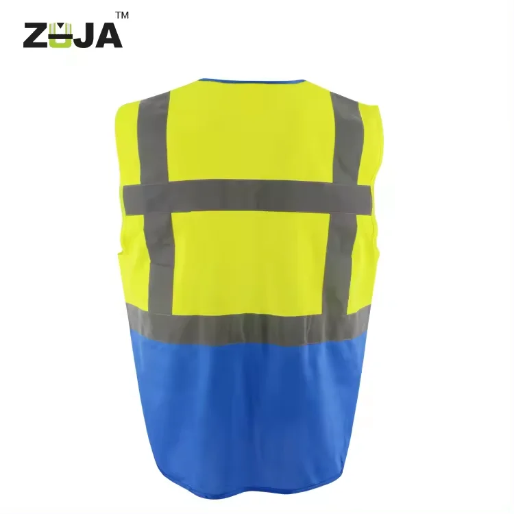 Customized High Visibility Pockets Red Safety Vest Wholesale Color Contrast PVC ID Card Pocket Safety Vest