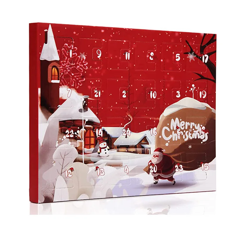 Luxury Empty Big Cardboard Handmade Custom Decoration Paper Christmas Gift 12/24 Mysterious Box Advent Calendar Box