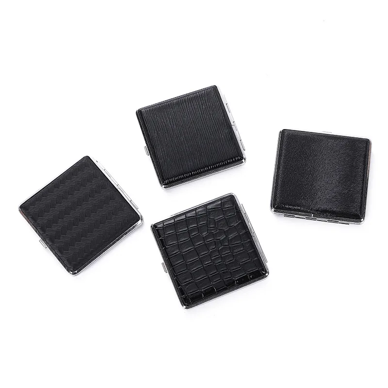 Original factory 20pcs capacity portable ultra-thin black leather cigarette case personality lengthened cigarette case
