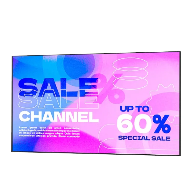 Ultra narrow 9.8mm wall mount slim 20mm indoor lcd advertising screen monitor 2k display commercial digital signage for store