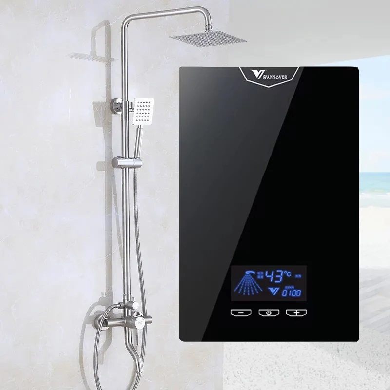 Home Wall Mounted Bath Shower TankLess Electric Instant Thermostatic Hot Water Heaters Geyser For Kitchen