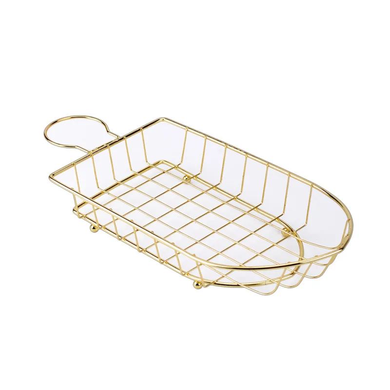 Boat shaped French fries basket Fried chicken wings snack basket Pub nightclub snack plate Western restaurant iron snack basket