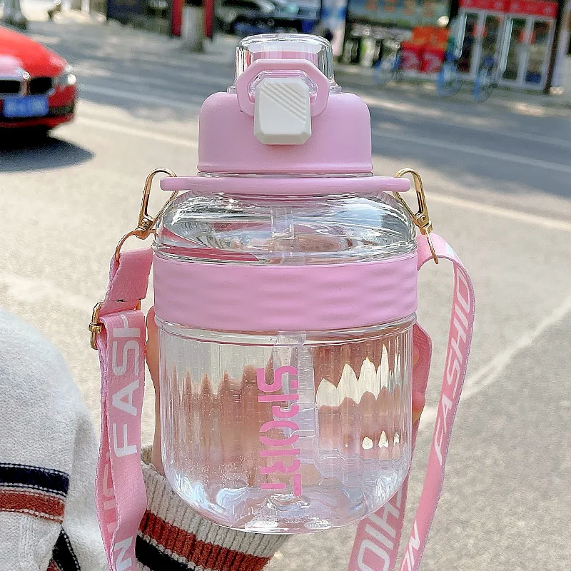 Outdoor sports kettle Portable plastic cup Fitness student bucket