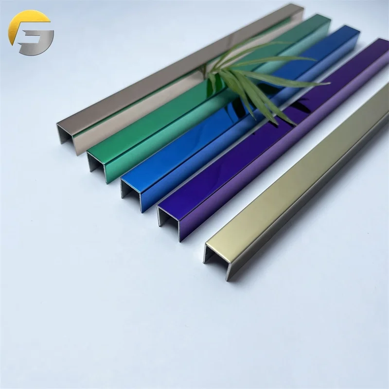 V0294 Stainless Steel Transition Strips Flooring Edge Trim Metal Lnlay Strips Cabinet Edge Trim Cabinet Skirting